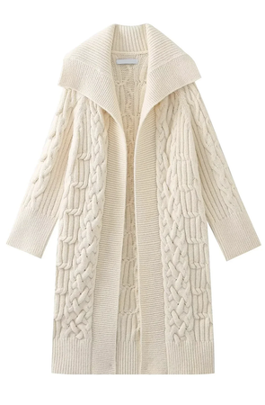 Long knitted cardigan