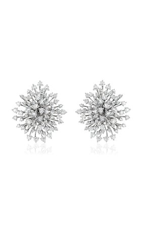 18k White Gold Studs Earrings With Diamonds By Hueb