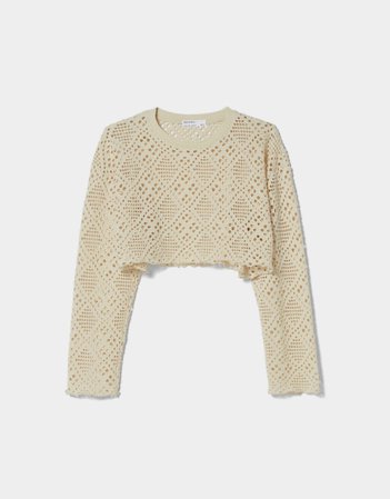 Crochet sweater - Sweaters and cardigans - Woman | Bershka