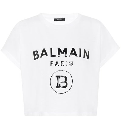 Cropped Logo Cotton T-Shirt - Balmain | Mytheresa