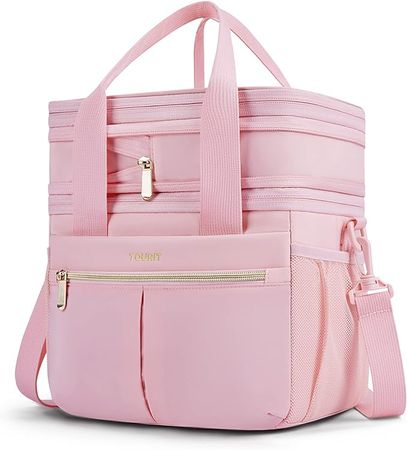 Amazon.com: TOURIT Lunch Box for Women Men Double Deck Insulated Lunch Bag Women Expandable Leakproof Reusable Lunch Cooler Bag for Work, Office, Picnic, Pink: Home & Kitchen