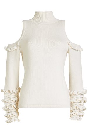 Wool Pullover with Cold Shoulders Gr. S