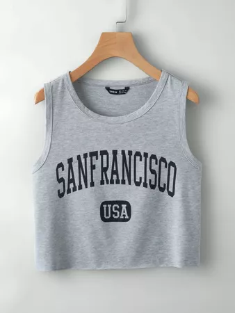 Letter Graphic Crop Tank Top | SHEIN USA