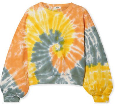 AGOLDE - Tie-dyed Cropped Cotton-jersey Sweatshirt - Yellow