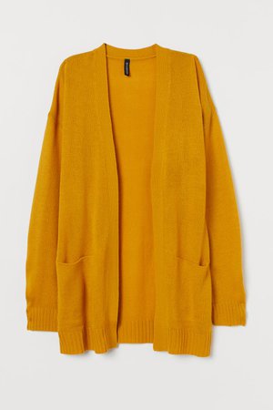 Knitted cardigan - Mustard yellow - Ladies | H&M
