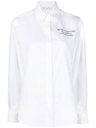 Off-White logo-embroidered Shirt - Farfetch