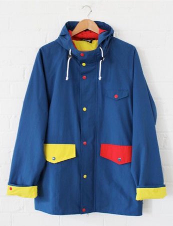 primary colors blue raincoat rain coat jacket