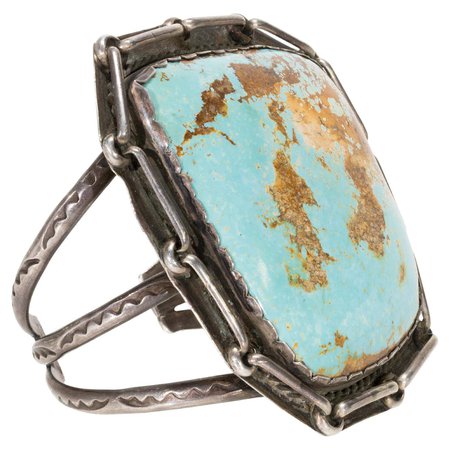 1950s Navajo Royston Turquoise and Sterling Bracelet