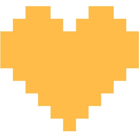 amber pixel heart