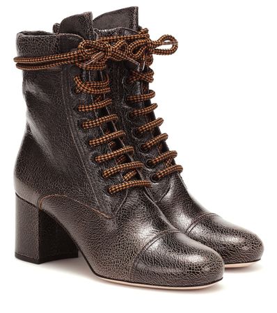 Leather Ankle Boots | Miu Miu - Mytheresa