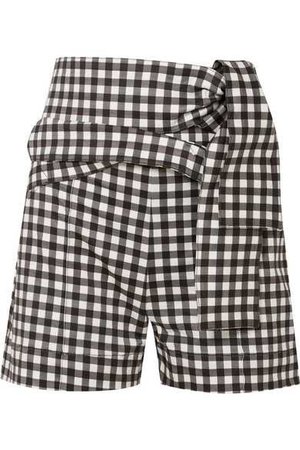 Silvia Tcherassi | Sella belted gingham cotton-blend shorts | NET-A-PORTER.COM