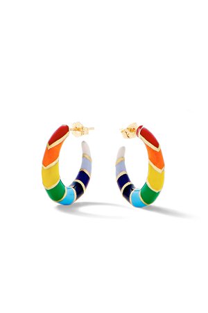 Petite V Hoops - Rainbow - Earrings | Alison Lou