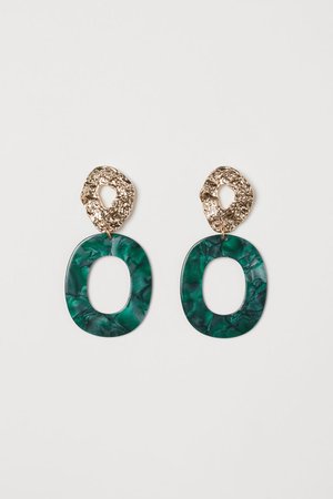 Earrings - Dark green/gold-colored - Ladies | H&M US