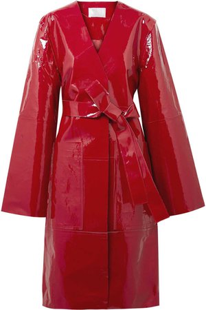 Solace London | Safina belted patent-leather coat | NET-A-PORTER.COM