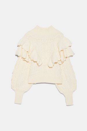 RUFFLED CABLE KNIT SWEATER | ZARA United States