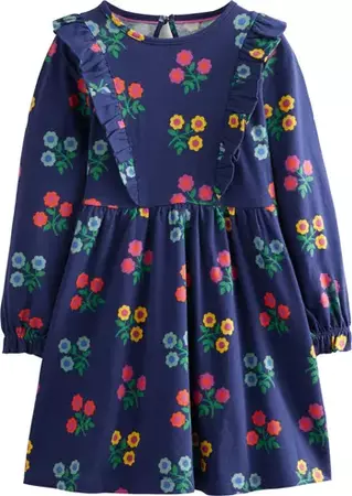 Mini Boden Kids' Floral Ruffle Long Sleeve Dress | Nordstrom