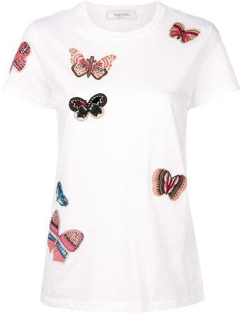 embroidered butterfly T-shirt