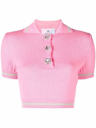 Chiara Ferragni Gemstone Embellished Polo Shirt - Farfetch