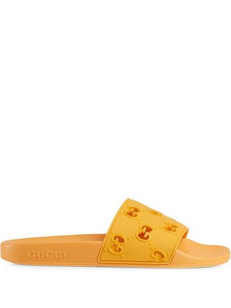 Gucci GG cut-out Logo Slide Sandals - Farfetch