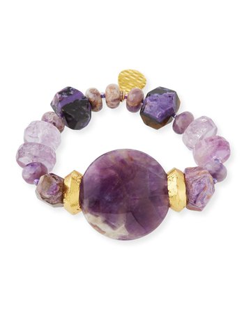 Devon Leigh Purple Stone Stretch Bracelet