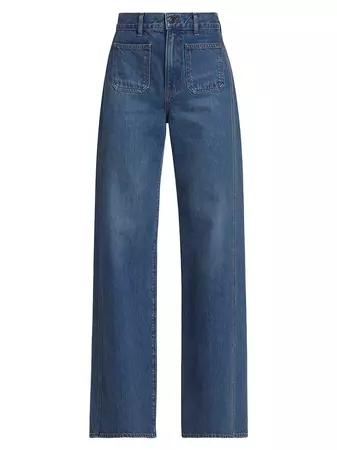 Shop Veronica Beard Taylor High-Rise Wide-Leg Jeans | Saks Fifth Avenue