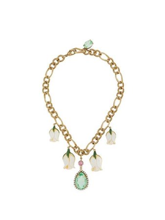 Dolce & Gabbana Short Chain Flower Necklace WNM2B1W1111 Gold | Farfetch