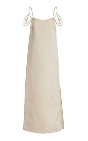 Pearl-Embellished Silk Maxi Slip Dress By Rosie Assoulin | Moda Operandi