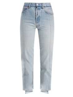 VETEMENTS Reworked Straight-Leg Cropped Jeans