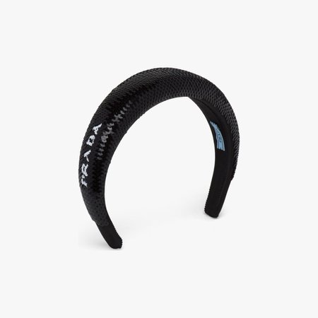 Black/white Sequin headband | Prada