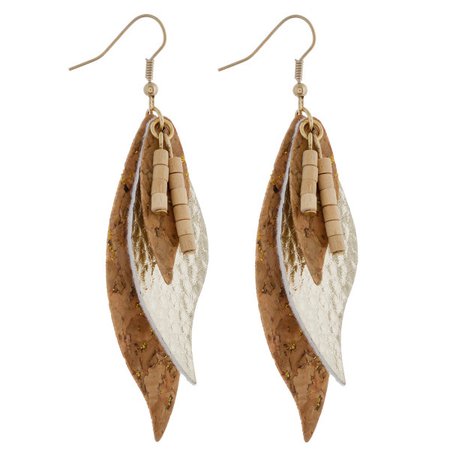 leather and wood earrings