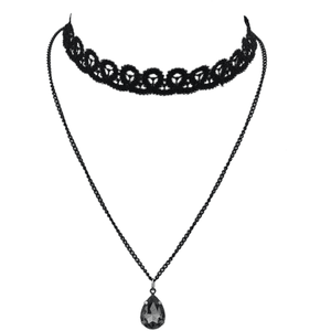 Black Chain Lace Choker Necklace for $2.00 available on URSTYLE.com