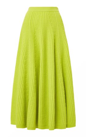 Pointelle Stitch Wool Maxi Skirt By Brandon Maxwell | Moda Operandi