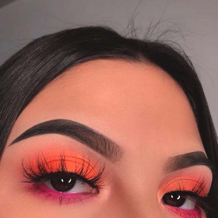 orange pink eye look