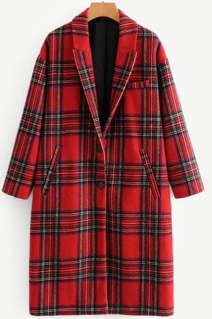 red plaid coat