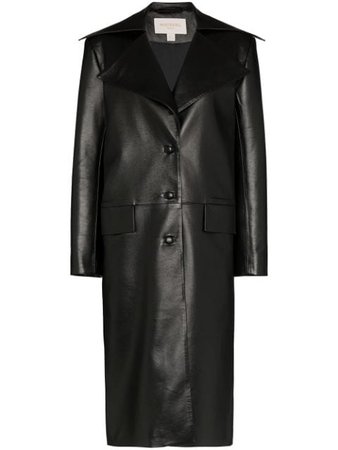 Materiel Leather Effect Trench Coat - Farfetch