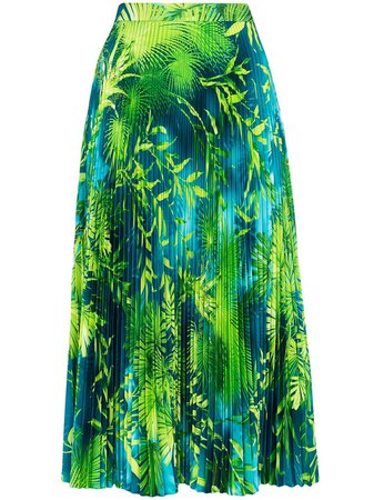 Versace Jungle Print Pleated Midi Skirt - Farfetch