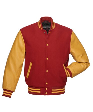 Yellow and Red Varsity Jacket