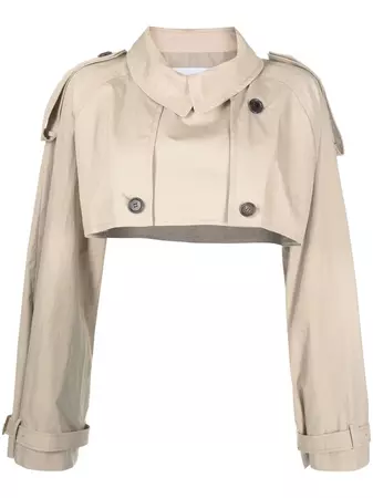pushBUTTON Cropped Trench Jacket - Farfetch