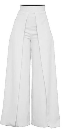 white flat pant