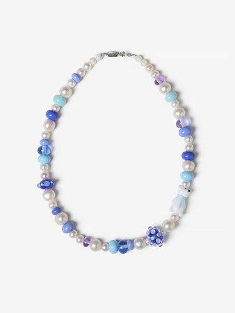 Blue Bear Pearl Necklace | W Concept