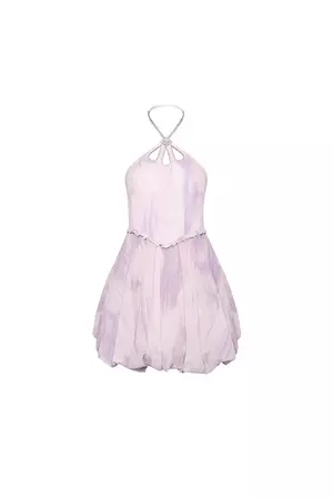Astérie Halterneck Bubble Dress (Purple) – Ozlana