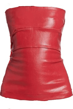 red leather tube top
