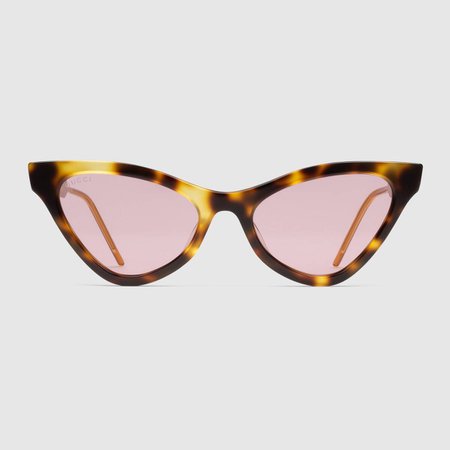 tortoiseshell acetate Cat eye acetate sunglasses | GUCCI® UK