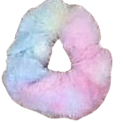 tie dye pastel rainbow scrunchie