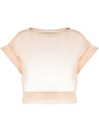 Fabiana Filippi silk sheer cropped blouse CAD270W7550000A914 - Farfetch
