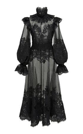 Demeter Strapless Ruffled Floral-Print Satin Midi Dress by Markarian | Moda Operandi
