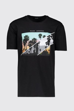 Oversized Palm Springs Photo Print T-Shirt | Boohoo