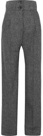 Wool-tweed Wide-leg Pants - Gray