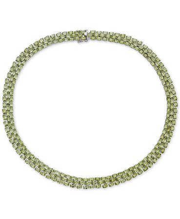 Macy's Sterling Silver Peridot Collar Necklace