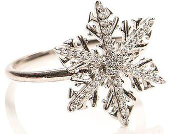 silver crystal snowflake ring - Google Search